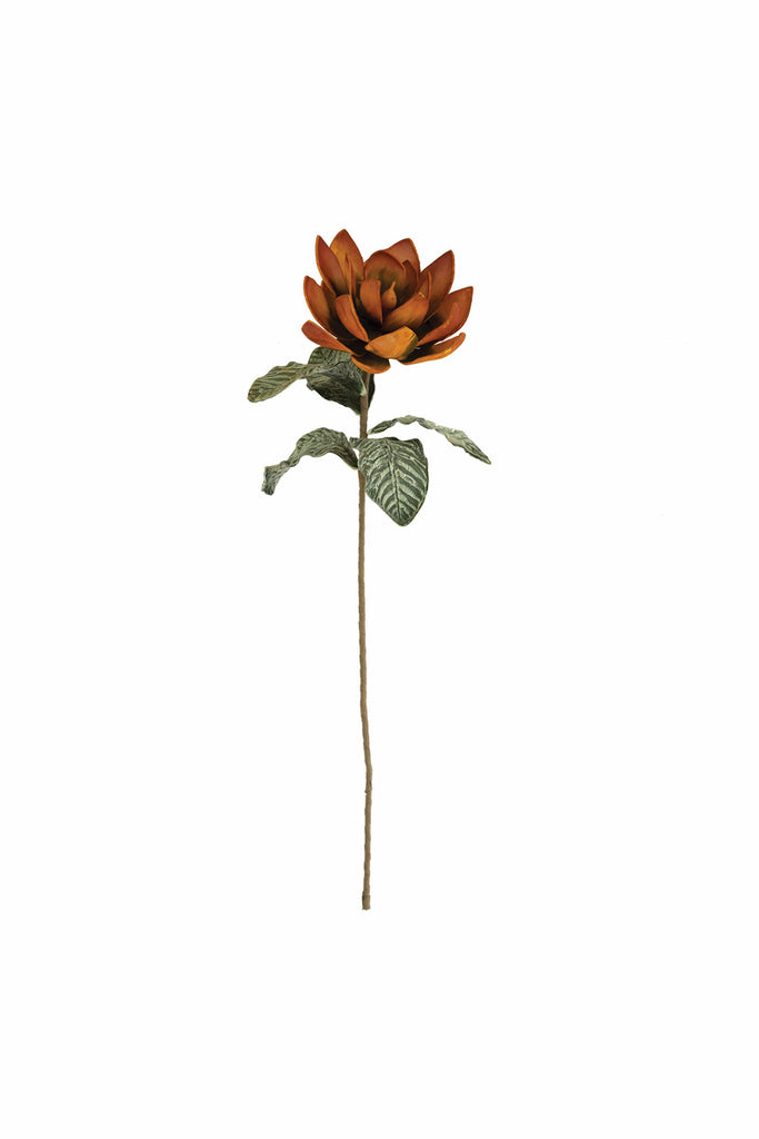 artificial plant with brown flower made with latex rubber