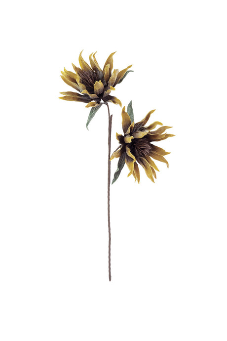 artificial plant with light brown flowers made with latex rubber