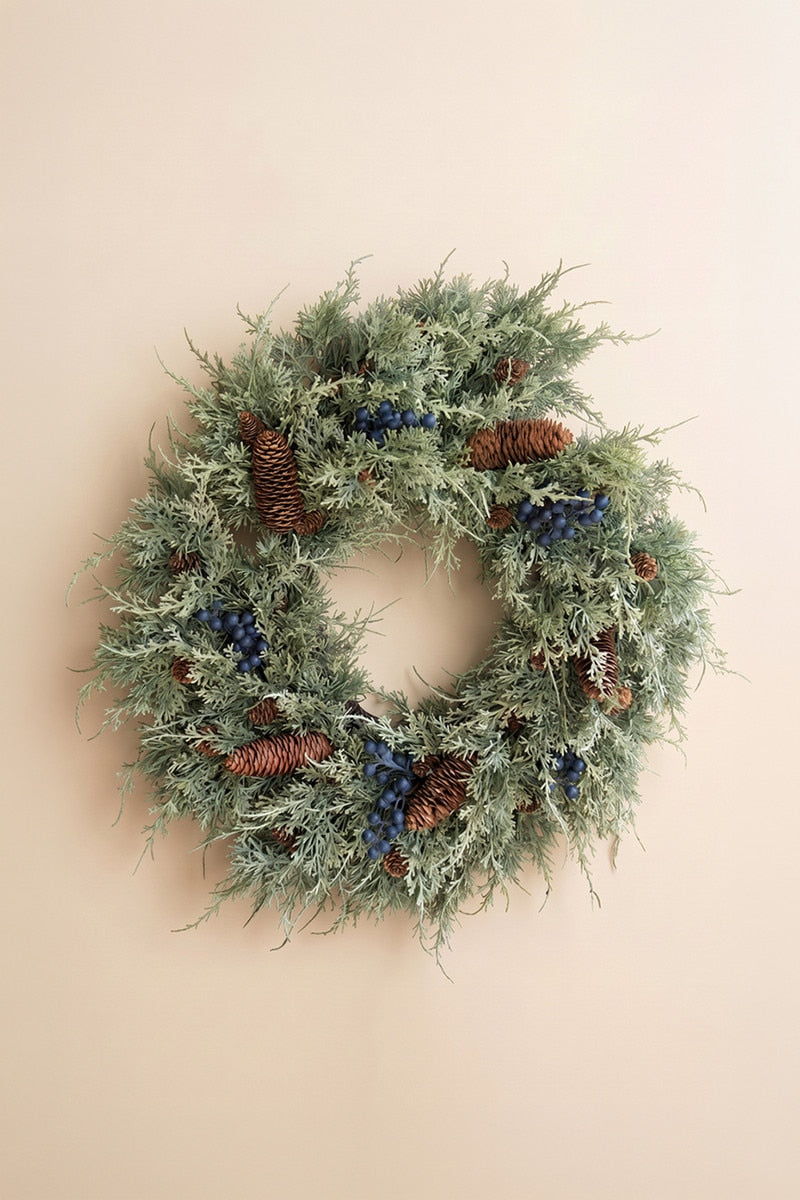 Faux Fir Christmas Wreath With Berries (Box of 1)