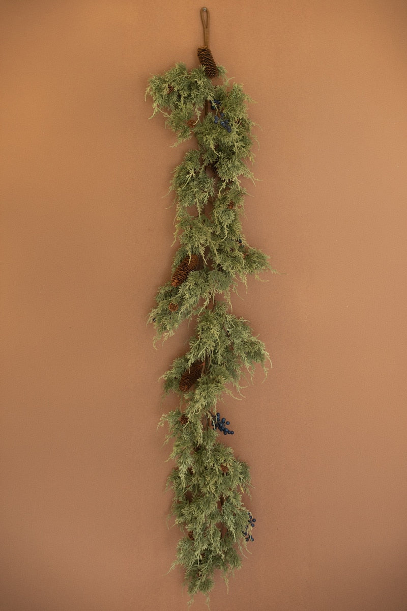 Faux Fir Christmas Garland With Berries (Box of 1)