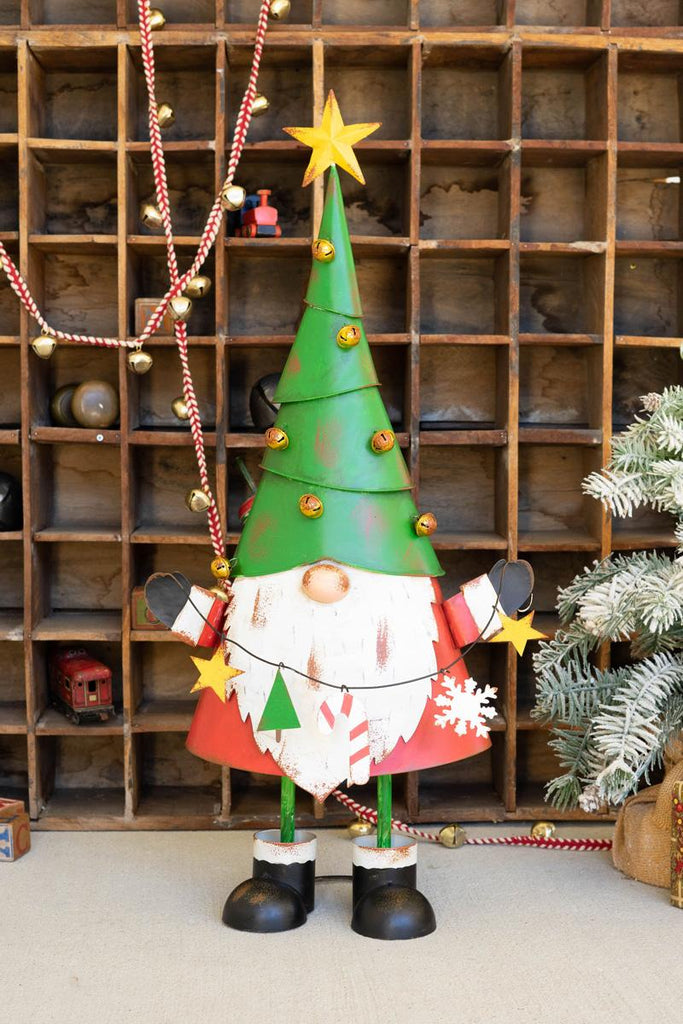 cute colorful christmas gnome with bells