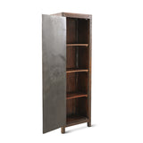 Welles Tall Vault Style Cabinet in Reclaimed Wood and Iron