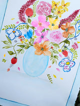 Watercolor Flowers in Blue Vase Painting