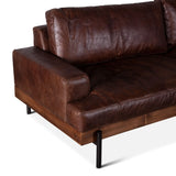 94in Chiavari Leather Sofa in Geisha Brown