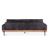 94in Chiavari Distressed Antique Ebony Leather Sofa