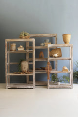 set of 3 self-standing shelves made from reclaimed wood - each has different dimensions