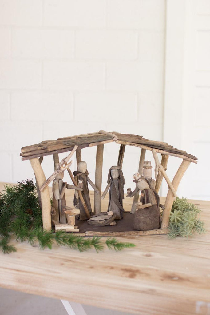 driftwood christmas nativity scene