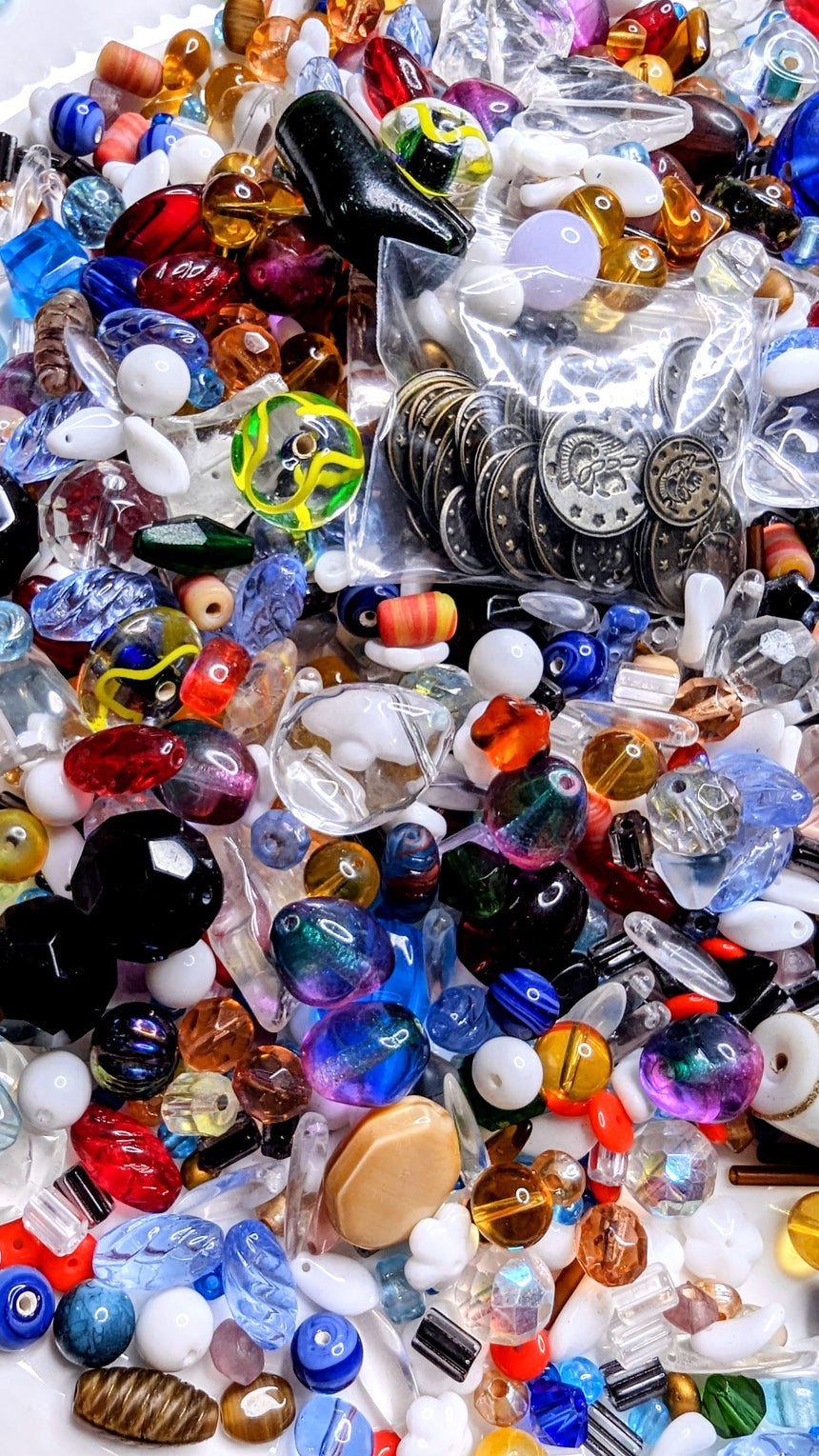 collection of jewelry making beads in different materials, colors and shapes - close-up 4