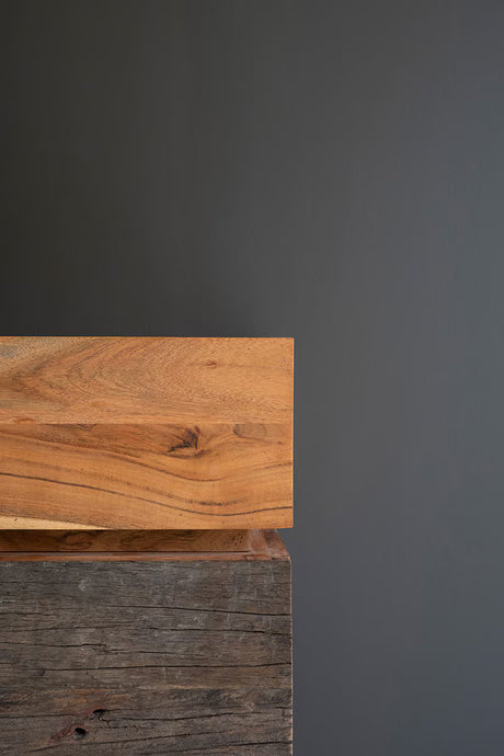 Wooden surface on a dark gray background - wood close-up view