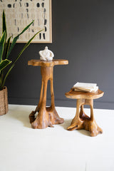 Organic Teakwood Accent Tables (Set of 2)