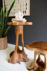 Organic Teakwood Accent Tables (Set of 2)