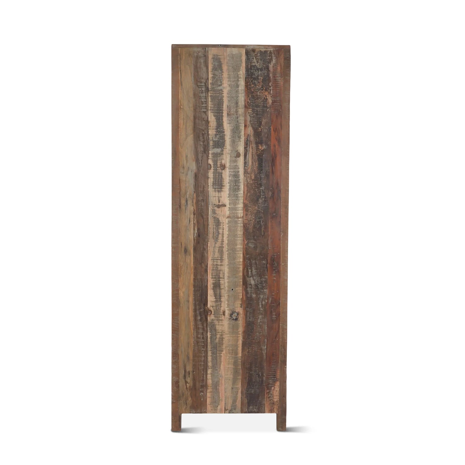 Tall Vault Style Cabinet in Reclaimed Wood & Iron - rear view
