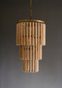 wood pendant light with three tiers