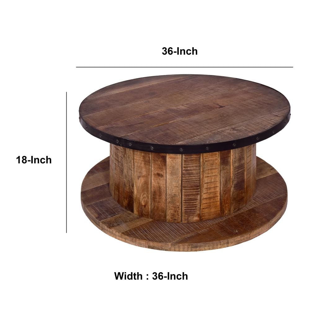 wood farmhouse coffee table - blank background - dimensions