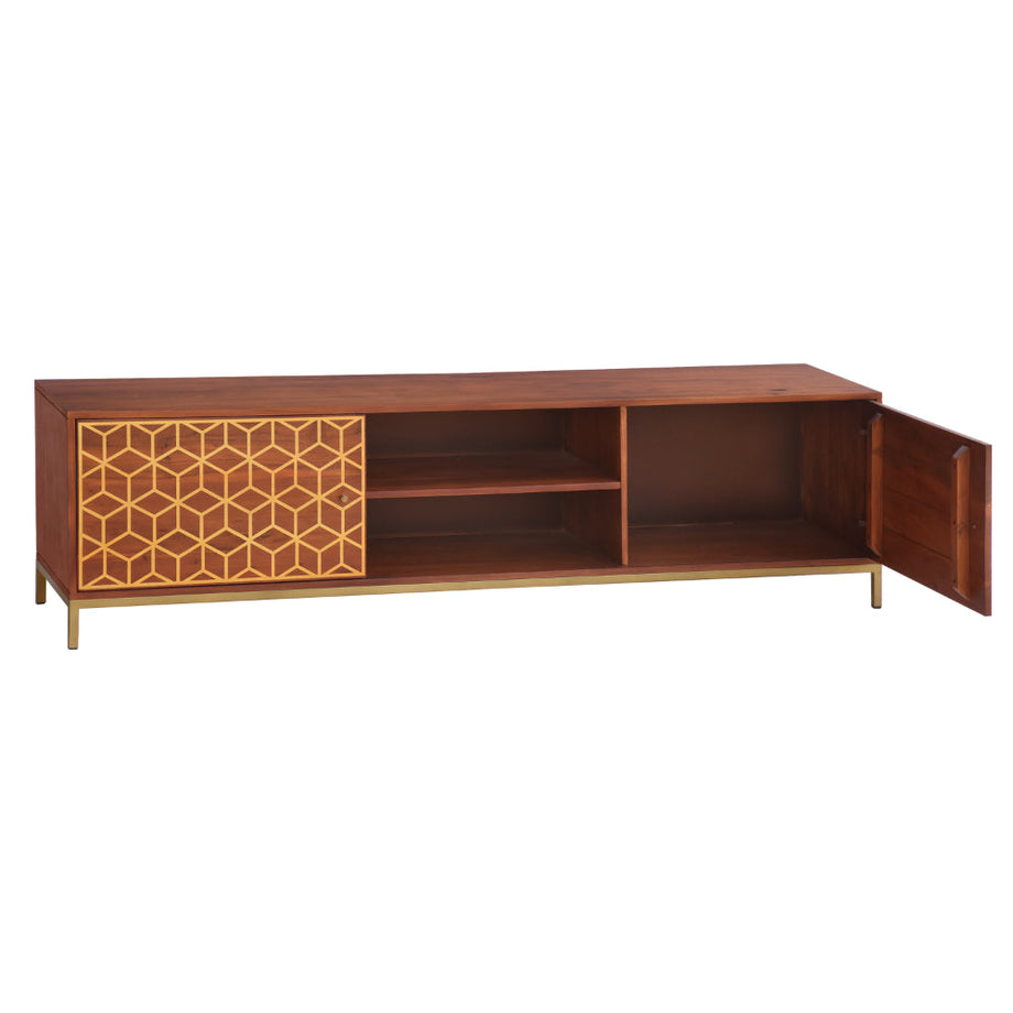 Mueble TV acacia y metal 190x35x60cm - Terraendins