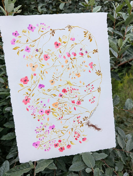 Whimsical Tiny Botanicals Watercolor Painting