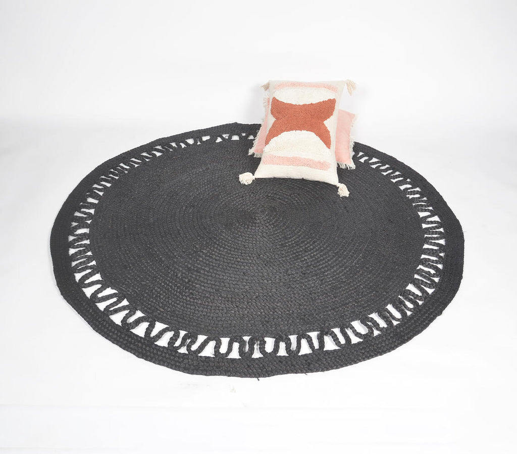 round black jute rug