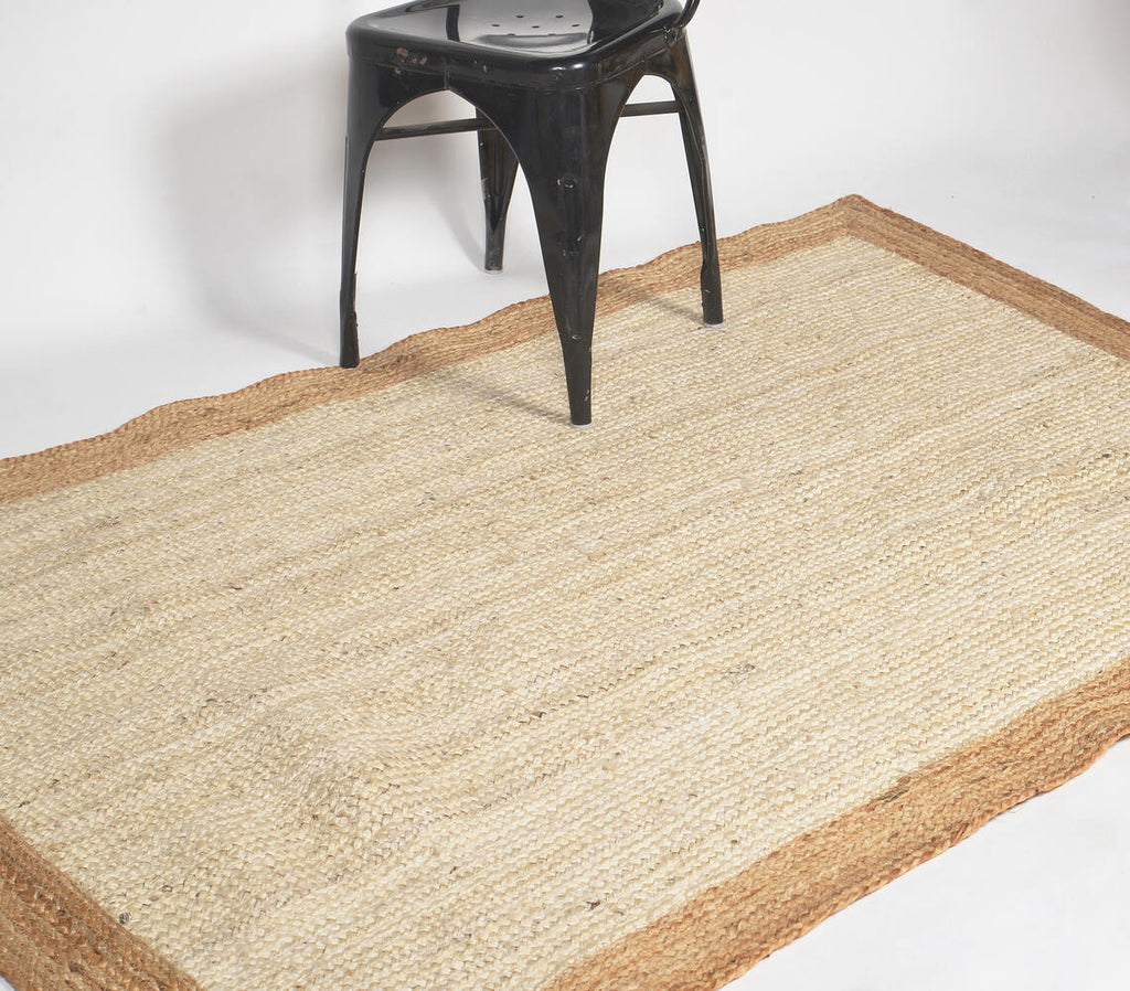 neutral rectangular handwoven jute rug