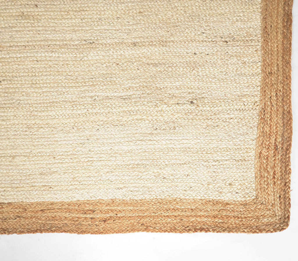 neutral handwoven jute rug - weaving detail close-up