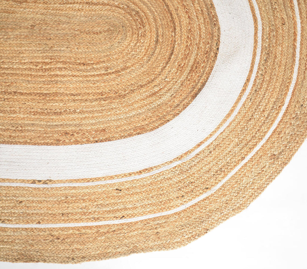 oblong jute rug - close-up of weave and color nuances