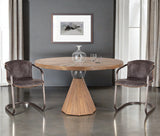 Teak and marble pedestal table with chairs
