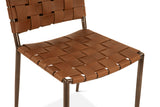 Lund Dining Chair in Brown Buffalo Leather and Iron