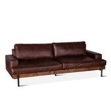 94in Chiavari Leather Sofa in Geisha Brown