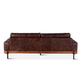 94in Chiavari Leather Sofa in Geisha Brown