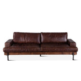 94in Chiavari Leather Sofa in Geisha Brown