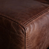 94in Chiavari Leather Sofa in Geisha Brown