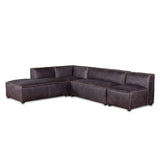 112in Chiavari Modular Sectional in Distressed Ebony Leather