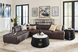 112in Chiavari Modular Sectional in Distressed Ebony Leather