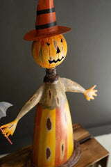 angled close up of pumpkin bobblehead