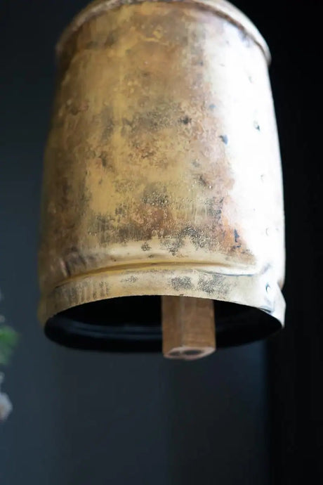 Large Antique Gold Christmas Bell