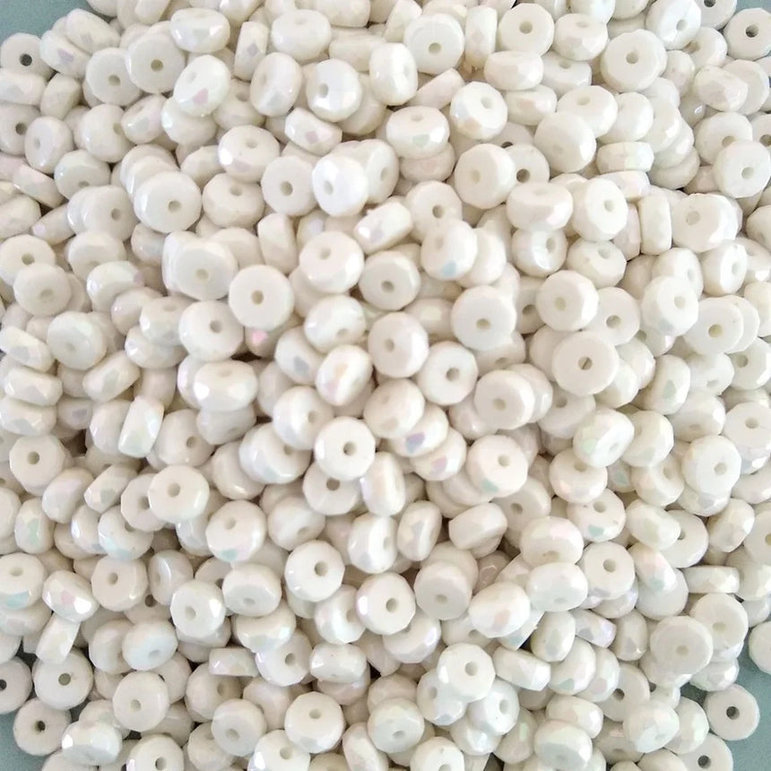 white acrylic drilled beads for jewelry making - close-up 2