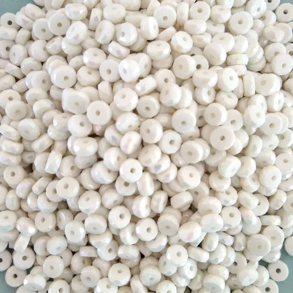 white acrylic drilled beads for jewelry making - close-up 2