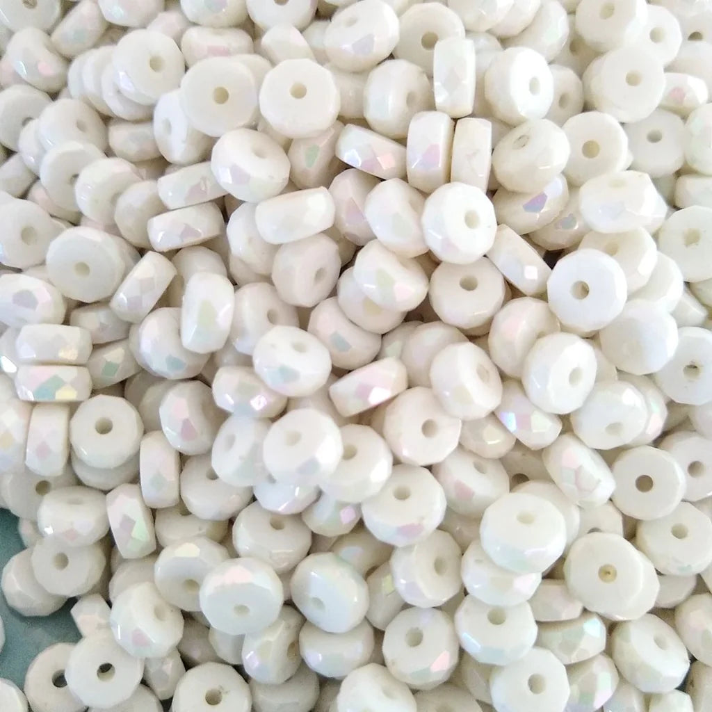 white acrylic drilled beads for jewelry making - close-up