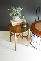 mango wood accent table - downward angled view