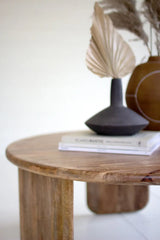 close-up of high quality mango wood coffee table