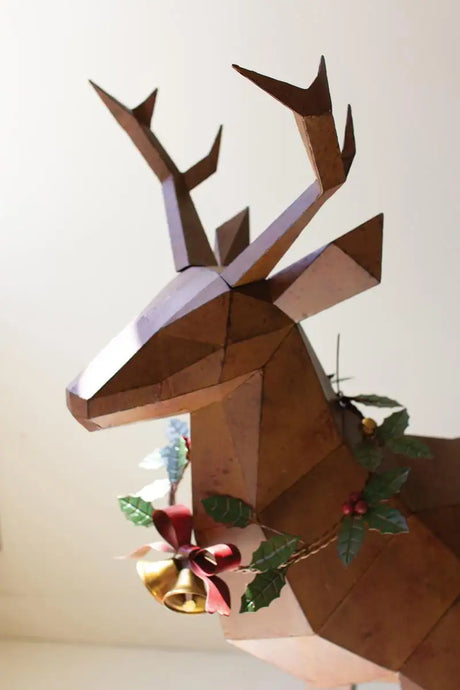 Rustic Metal Life Size Cubic Design Deer