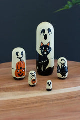 set of 5 matryoshka style ghost family - halloween decor