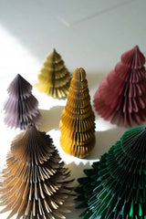 Paper Jewel Tone Accordion Christmas Trees - One of each Color (Set of 6)