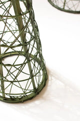Green Willow Christmas Topiaries with Natural Star (Set of 3)