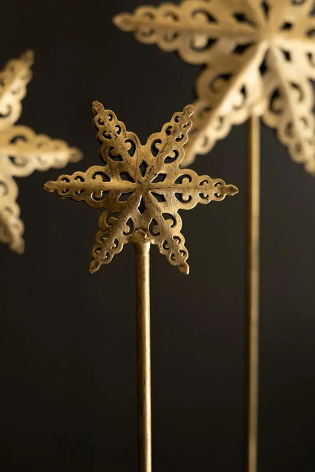 Metal Stars on Marble Bases (Set of 3)