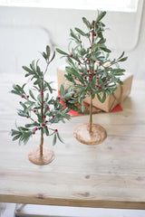 miniature set of 2 mistletoe trees