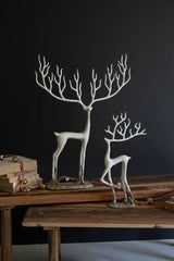 Cast Iron Deer - White (Set of 2)