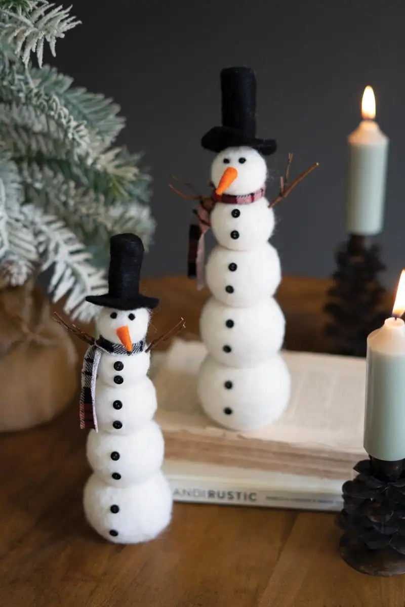 Two Felt Snowmen (Set of 2)