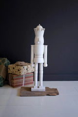 white wood christmas nutcracker - decorative only, non-functional