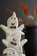 close up of top 2 ghosts smiling and laughing - halloween decor