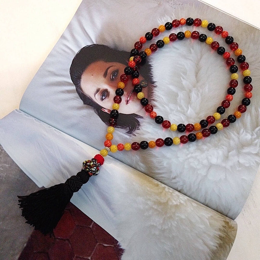 long bohemian bead necklace - different background 2